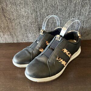 Revere Bruges Women’s Sz 40 Slip On Comfort Shoe Walking Sneakers Leather Black